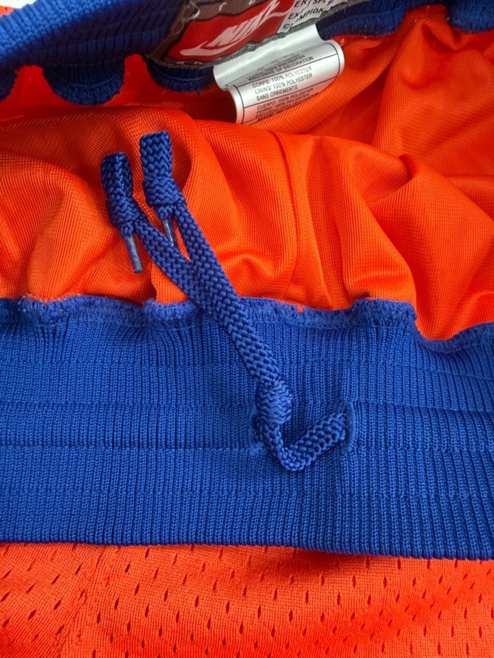 Vintage Nike Team NBA Ny Knicks Orange Basketball Shorts XXL New York #52 - Picture 6 of 6
